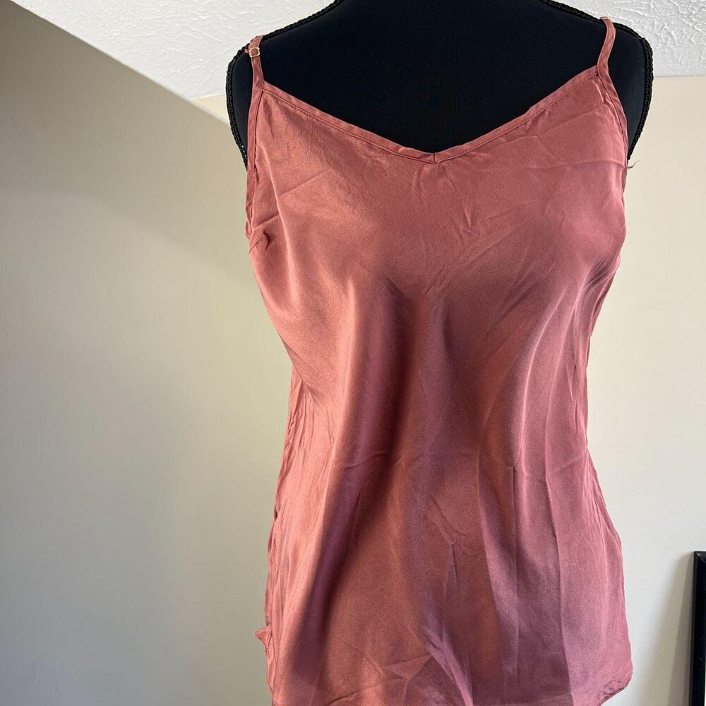 J.Crew Mauve 100% Washable Silk Tank Top Small Cami Layering Workwear Clean Girl